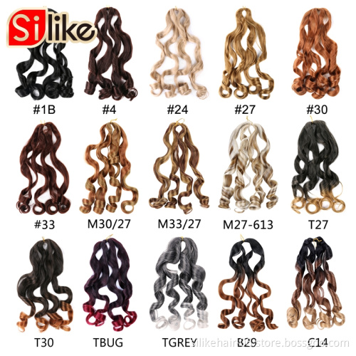 20 Inch Loose Curl  Wave Crochet Braids Synthetic Braiding Hair  Pre-Looped Natural Black Deep Wave Crochet Hair Extensions